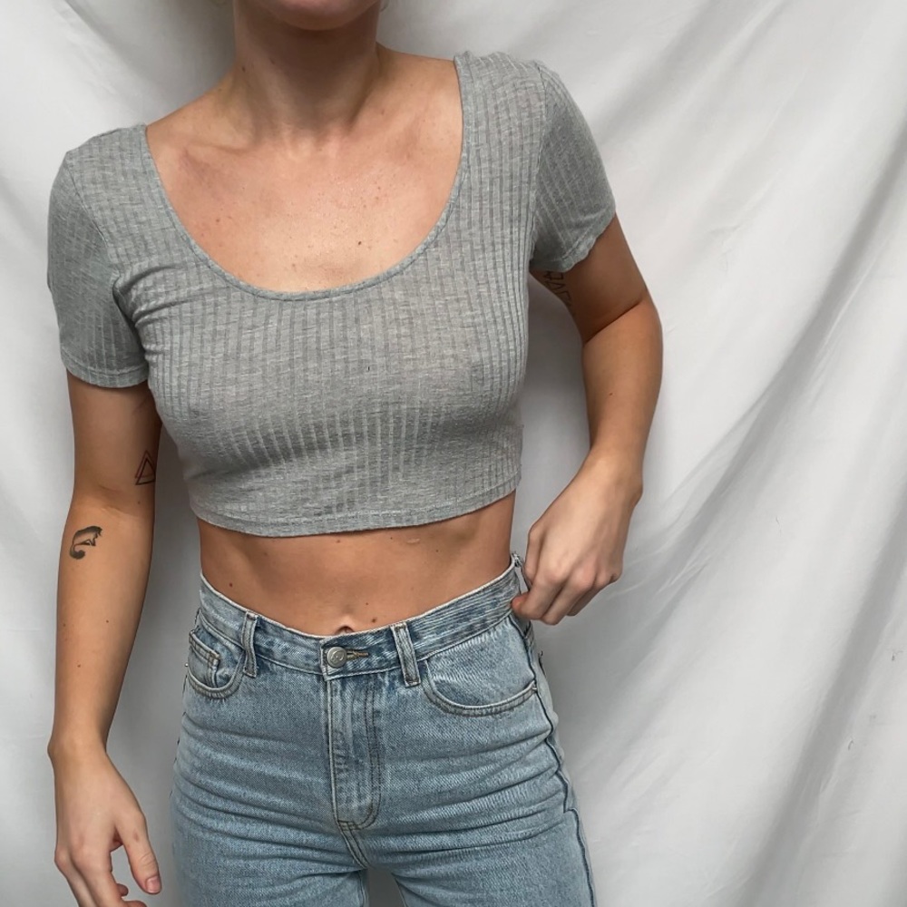 Heather Grey Crop Top